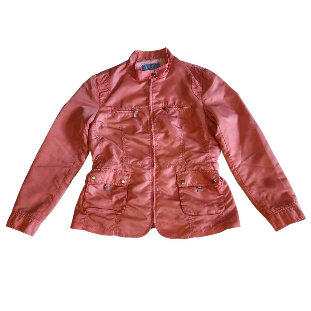 Elle Golf Jacket Zip Rain Golf‎ Tennis Pink Vintage '04 Womens US Medium Unique